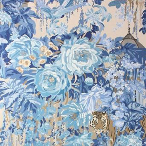 Mughal Garden Blue-Gilver W6958-04